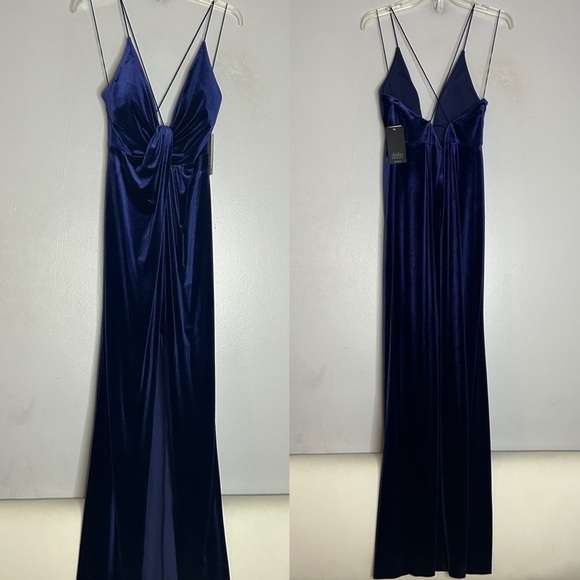 Aidan By Aidan Mattox Twist Front Velvet Gown size 6 women new with tags maxi - Picture 2 of 7